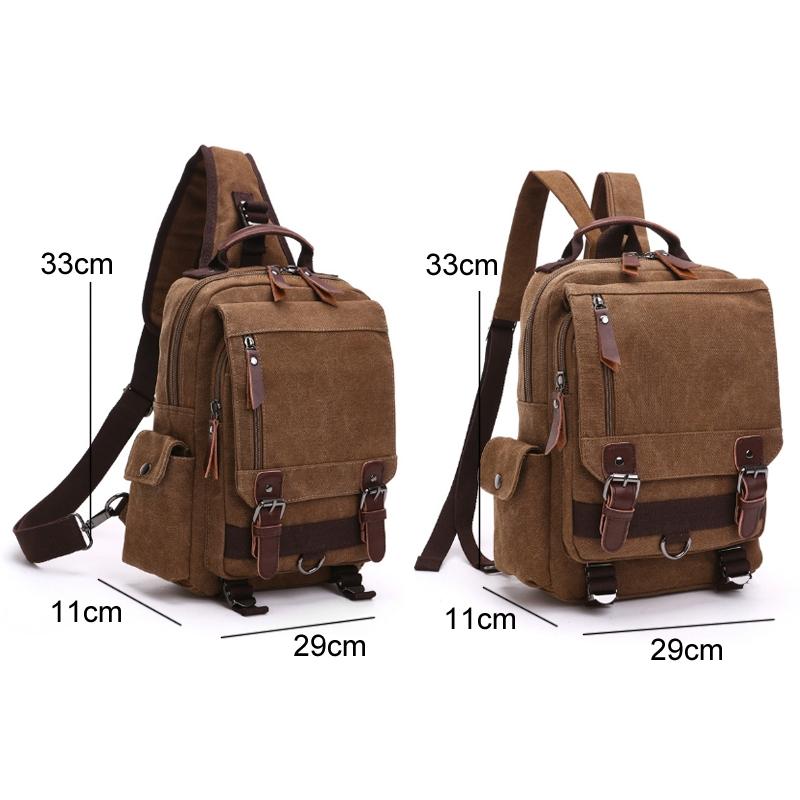 Red Canvas Chest Bag For Outdoor Travel Messenger Style
