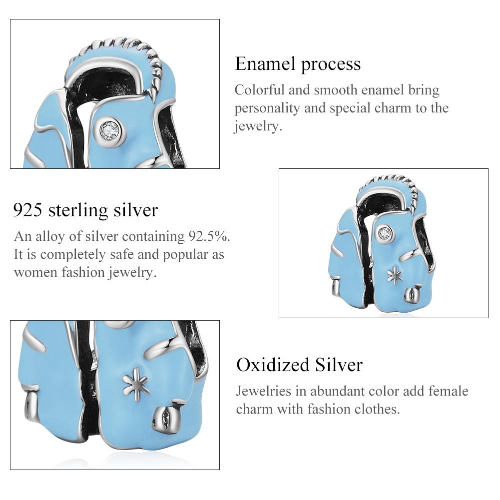 925 Sterling Silver Sky Blue Bead Bracelet / Necklace Set