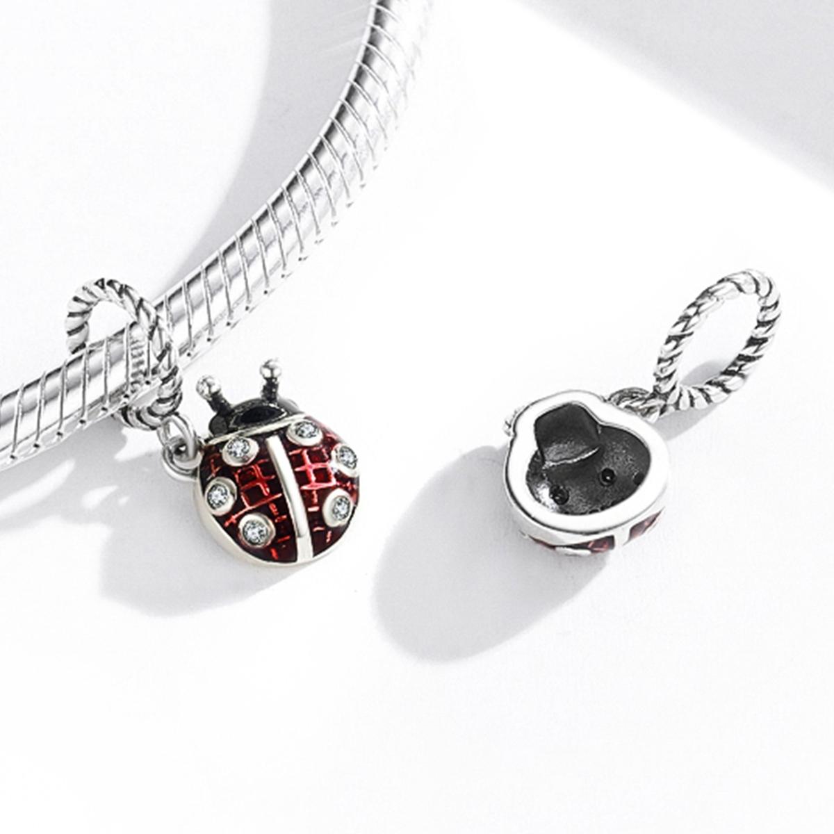 925 Sterling Silver Ladybug Pendant For Bracelets & Necklaces