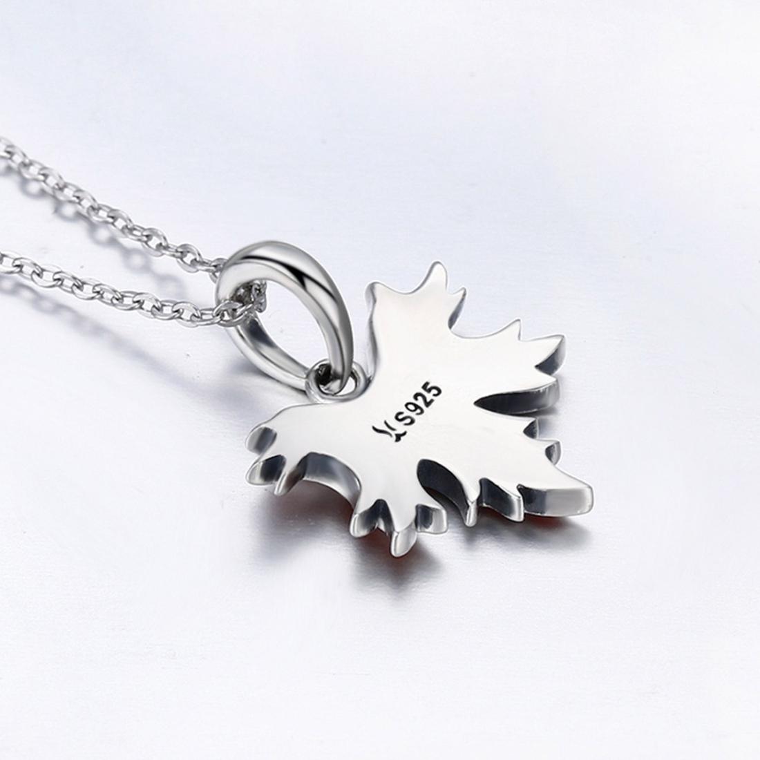 925 Sterling Silver Autumn Maple Leaf Beaded Bracelet