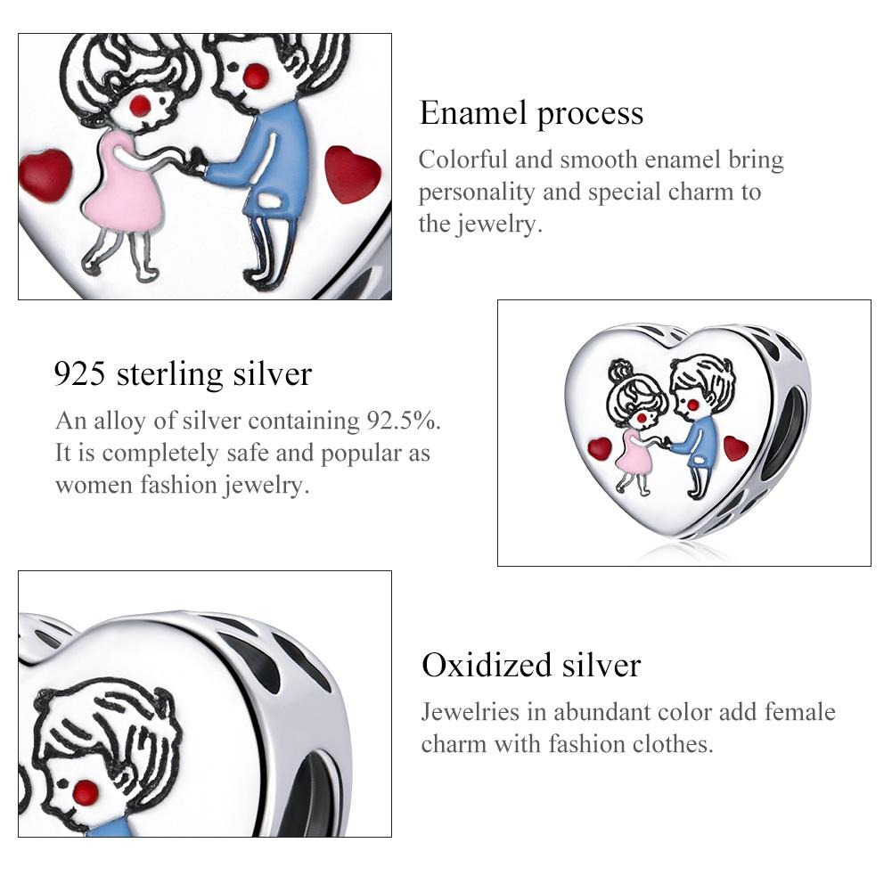 925 Sterling Silver Love Beads For Diy Bracelets & Necklaces