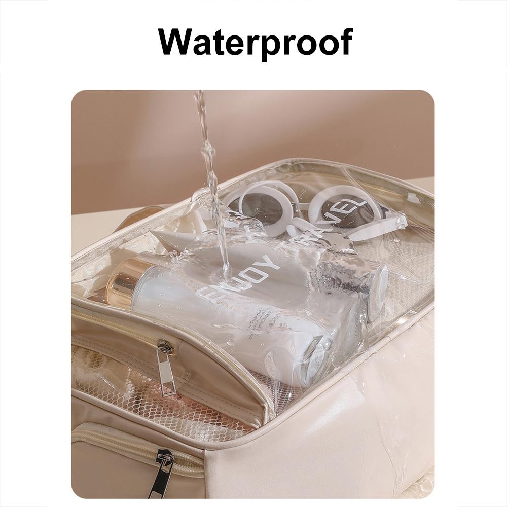 Beige Waterproof Beach Bag For Toiletries Cosmetics L For Swimming Travel - Pink No Shoe Warehouse