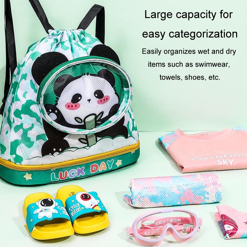 Kids' Cartoon Swim Bag Waterproof Dry / Wet Portable - Small Panda