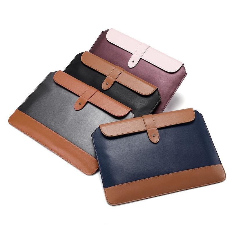 11-12 Inch Microfiber Notebook Liner Bag - Blue & Brown