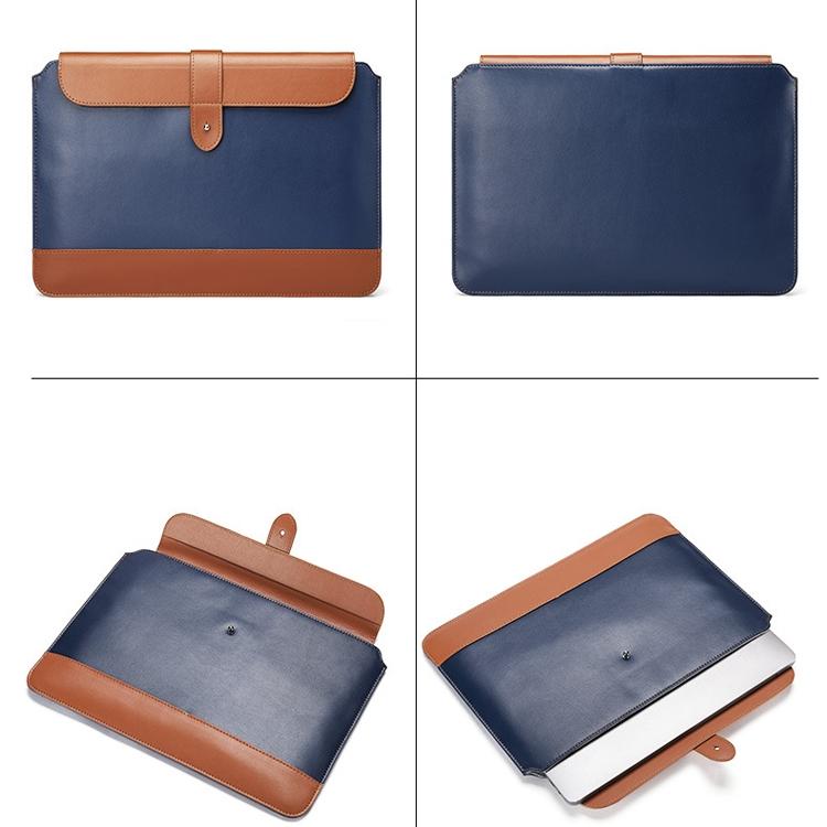 11-12 Inch Microfiber Notebook Liner Bag - Blue & Brown