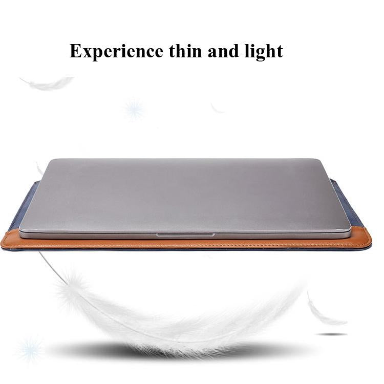 11-12 Inch Microfiber Notebook Liner Bag - Blue & Brown