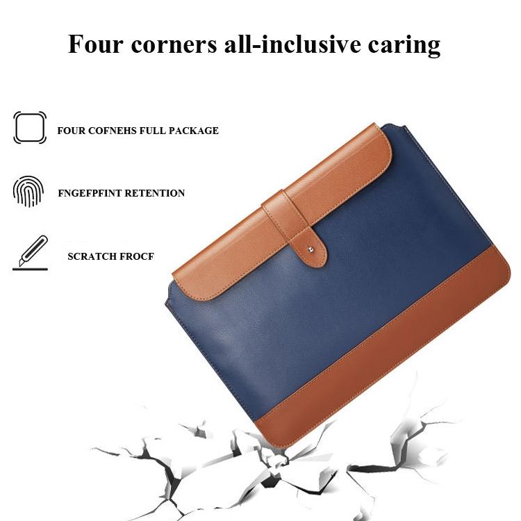 11-12 Inch Microfiber Notebook Liner Bag - Blue & Brown