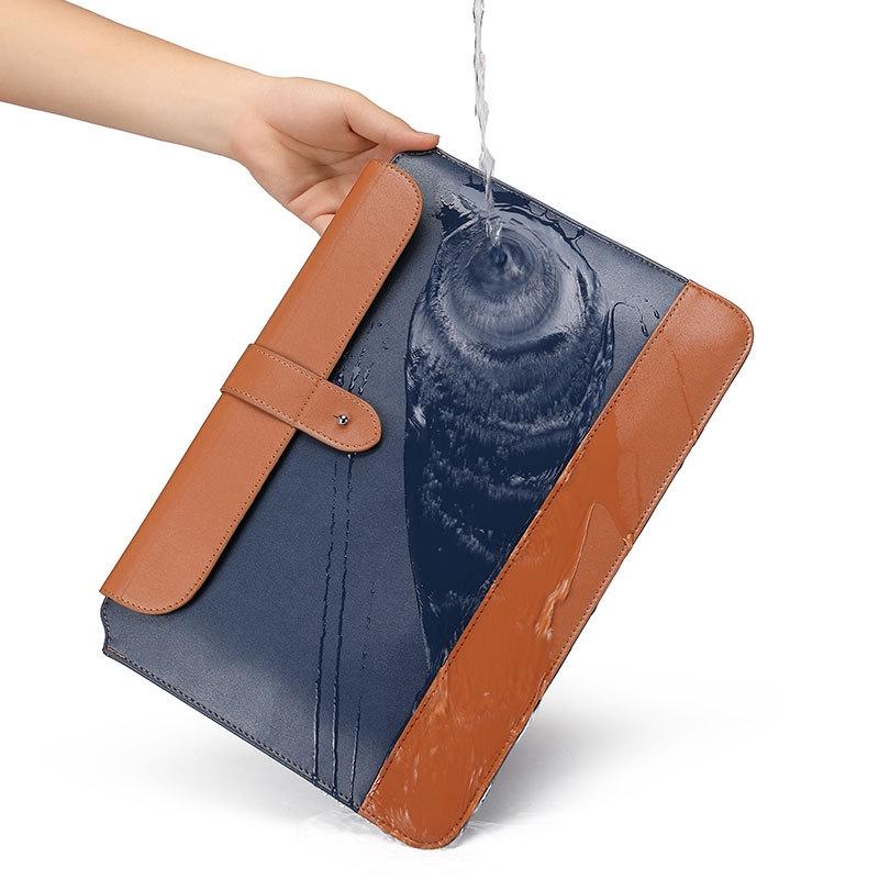 11-12 Inch Microfiber Notebook Liner Bag - Blue & Brown