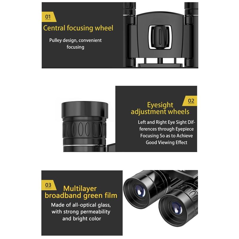 Foldable Hunting Binoculars for Outdoor Adventures - 500 X 25 Standard