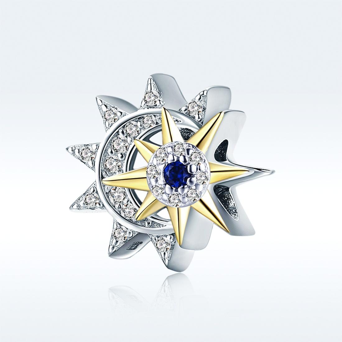 925 Sterling Silver Sun & Moon Beads For Diy Bracelets