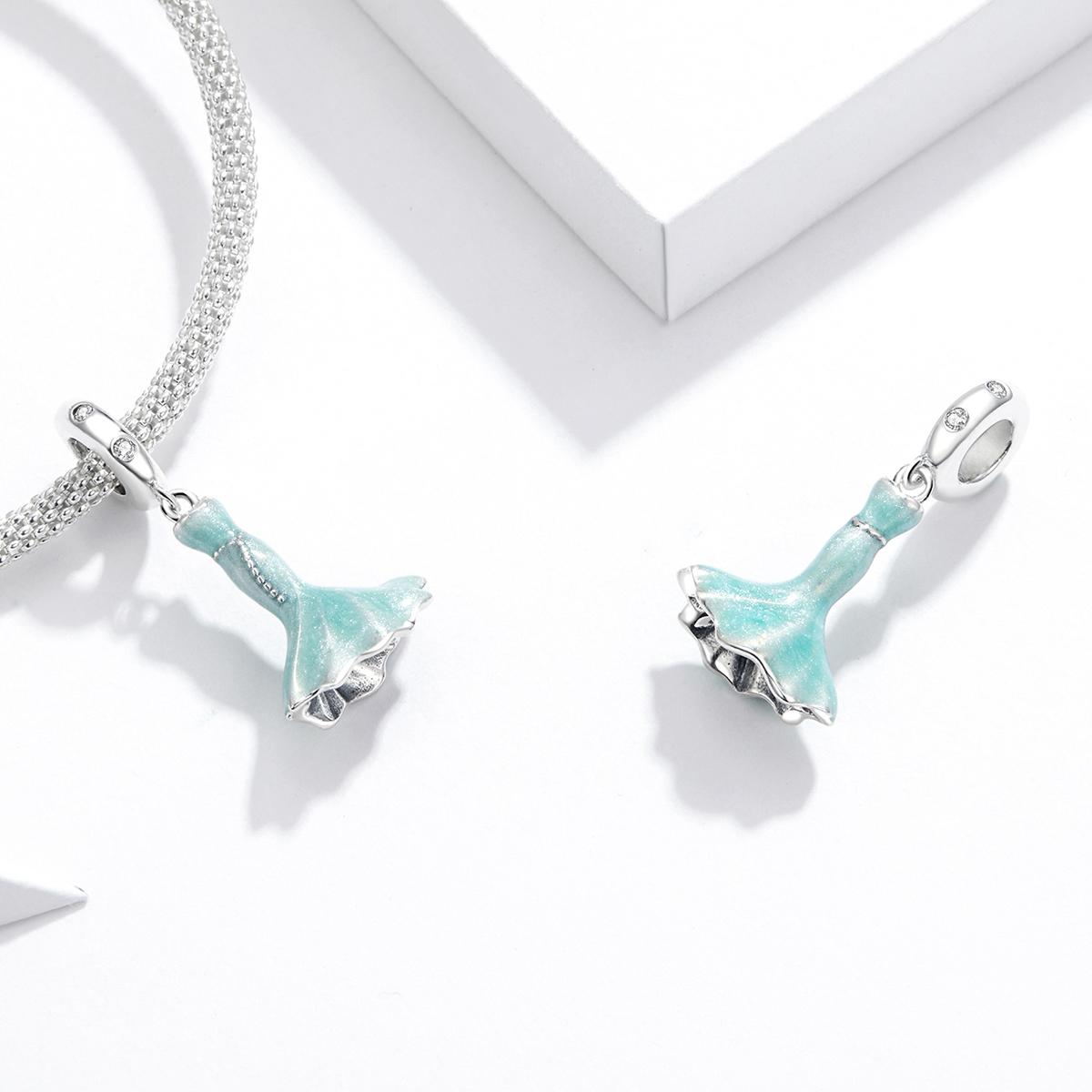 925 Sterling Silver Mermaid Skirt Pendant For Diy Bracelet Or Necklace