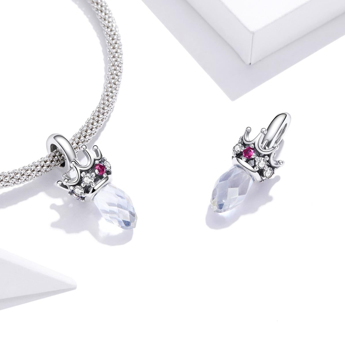 925 Sterling Silver Ornate Crown Pendant For Diy Bracelets & Necklaces