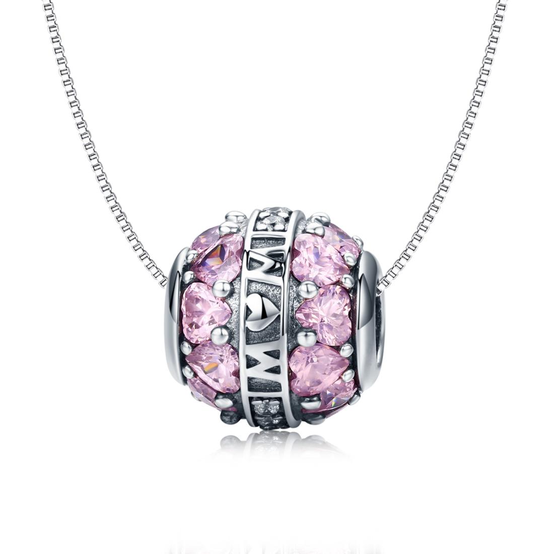 925 Sterling Silver Love Beads Pendant For Diy Bracelets & Necklaces