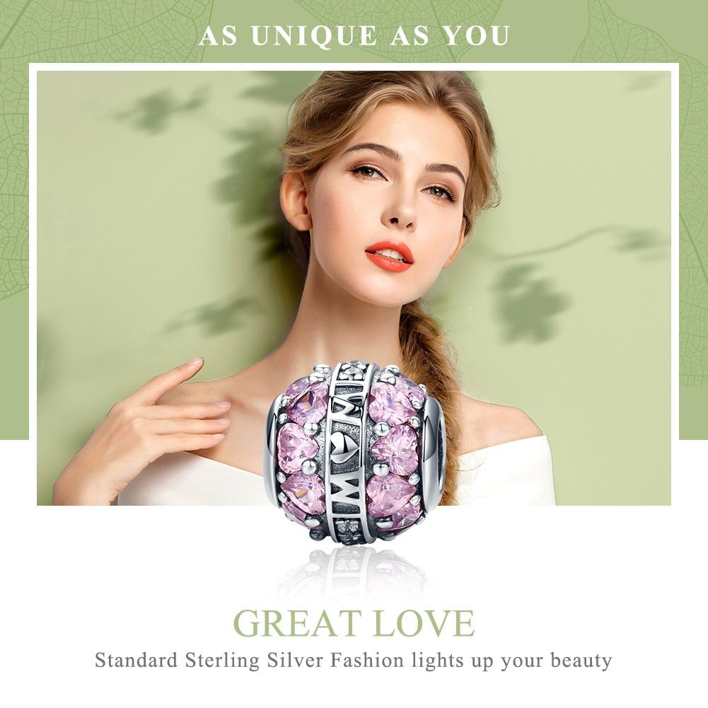 925 Sterling Silver Love Beads Pendant For Diy Bracelets & Necklaces