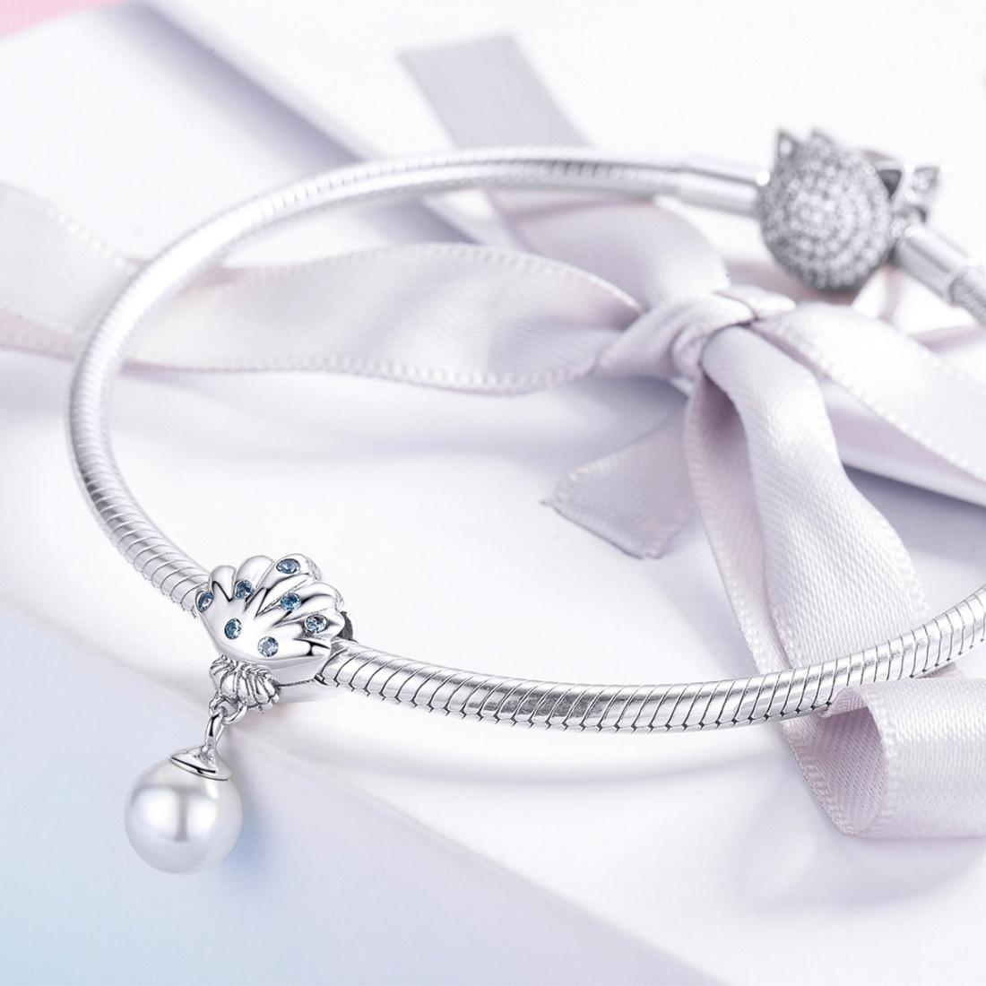 925 Sterling Silver Scallop Pearl Beaded Bracelet Accessory