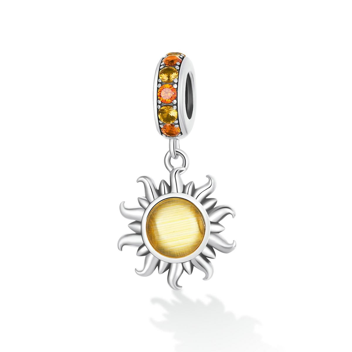 925 Sterling Silver Sun Pendant For Diy Bracelets & Necklaces