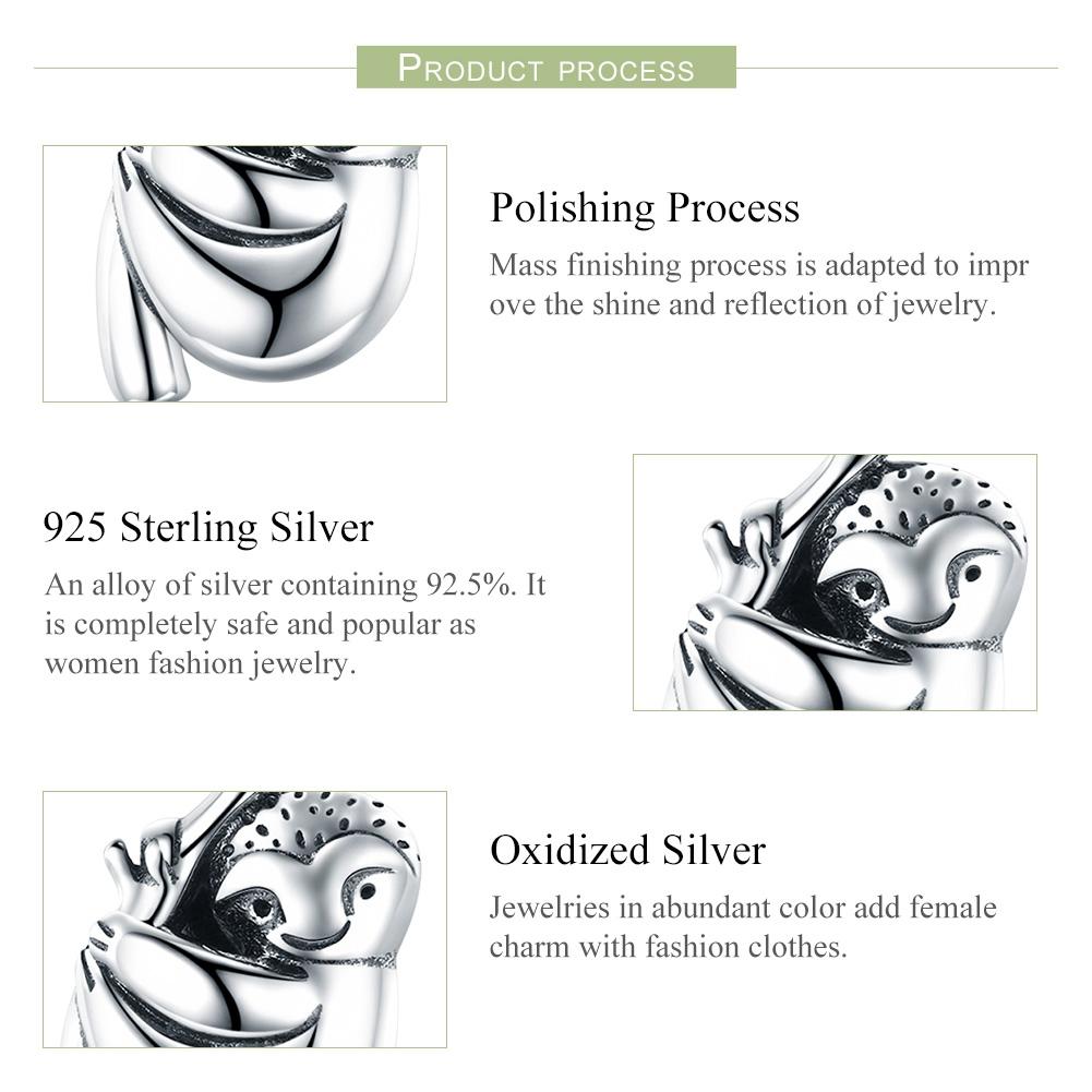 925 Sterling Silver Sloth Bead For Diy Bracelets
