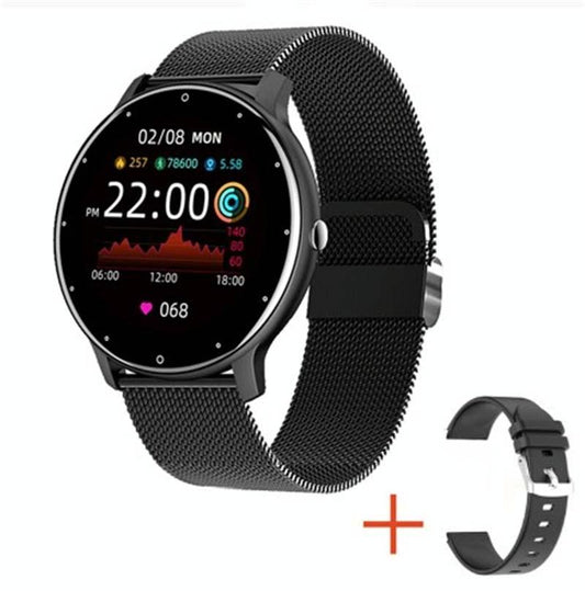 Heart Rate / Blood Oxygen / Blood Pressure Monitoring Bluetooth Smart Calling Watch - Mesh Black