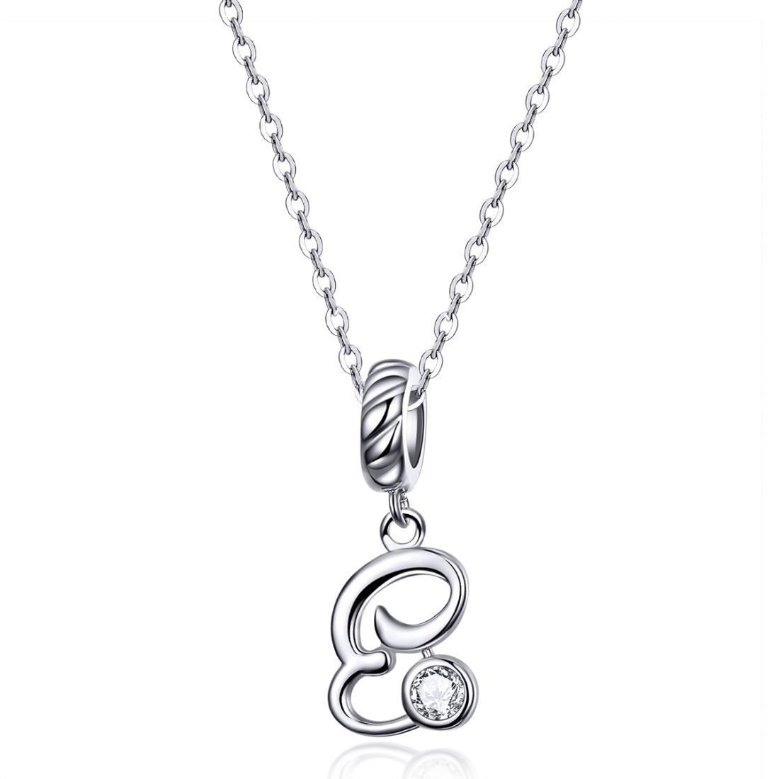 925 Sterling Silver Personalized Letter Pendant For Diy Bracelets And Necklaces Style - E