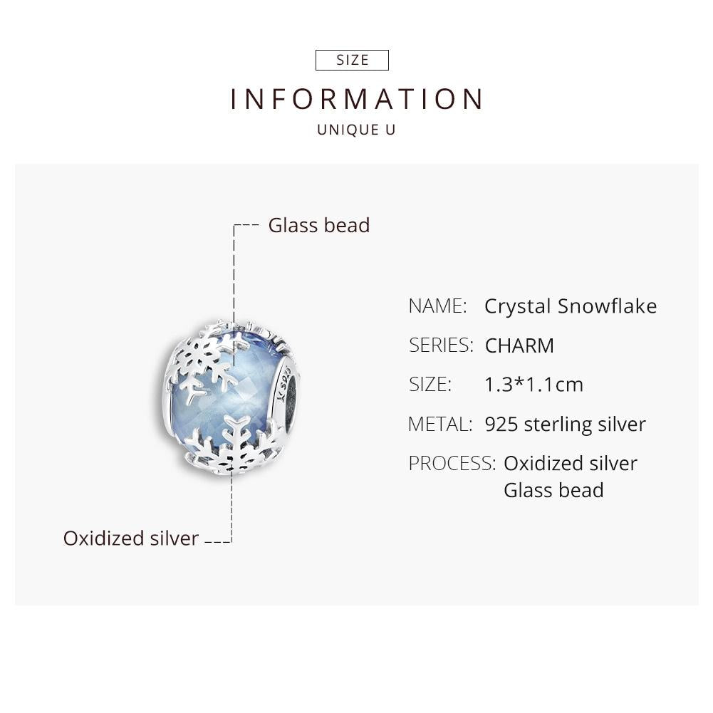 925 Sterling Silver Sparkling Snowflake Beads For Diy Bracelets & Necklaces