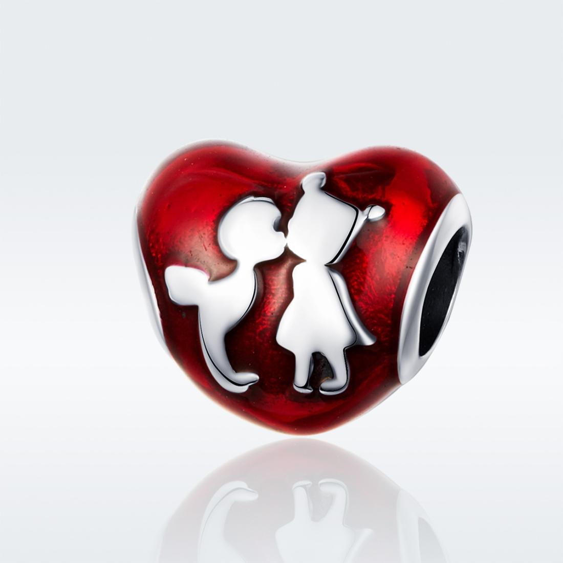 925 Sterling Silver Red Heart Diy Bracelet / Necklace Set