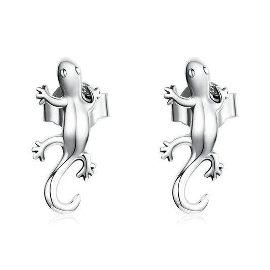 925 Sterling Silver Gecko Ear Studs Earrings For Women