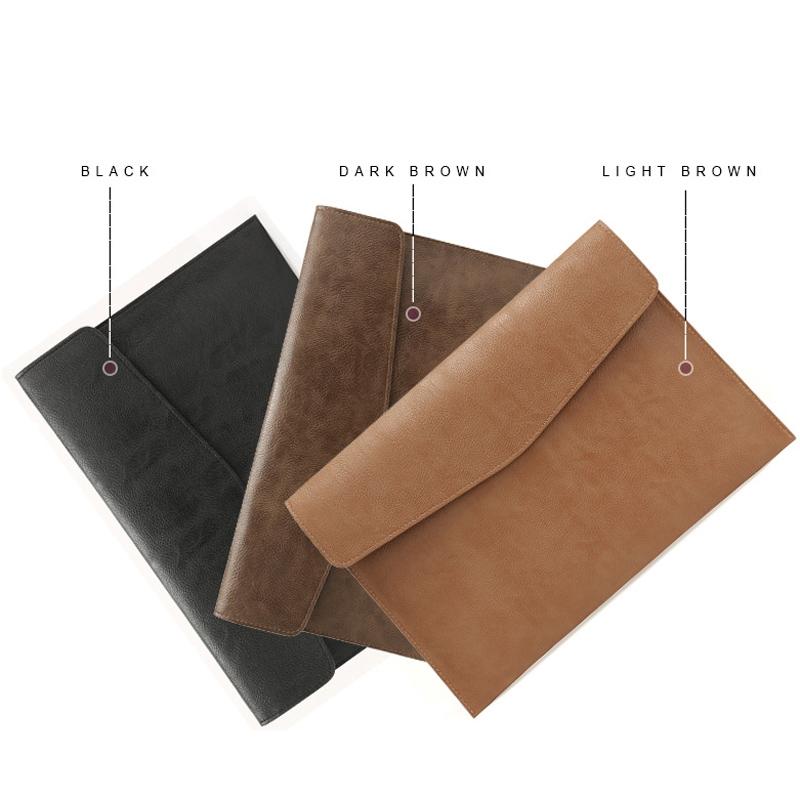 13.3 Inch Laptop Sleeve & Power Bag - Litchi Pattern Pu Leather Black