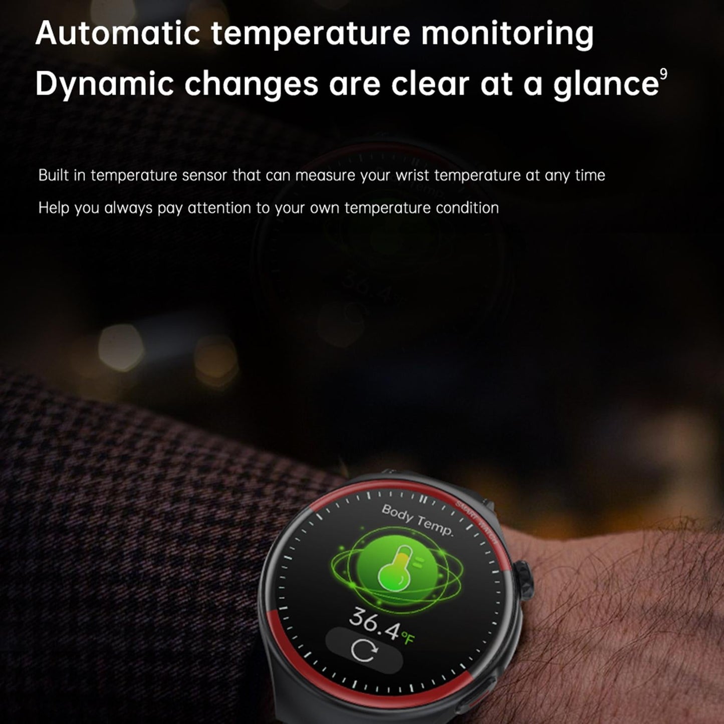 Smart Round Screen Watch With Bt Call And Health Tracking - Leather - Silicone Black