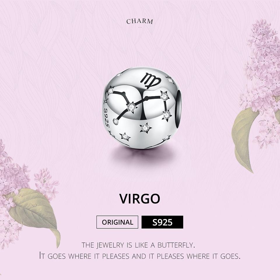 925 Sterling Silver Diy Zodiac Bracelet Beads Virgo Style - Virgo