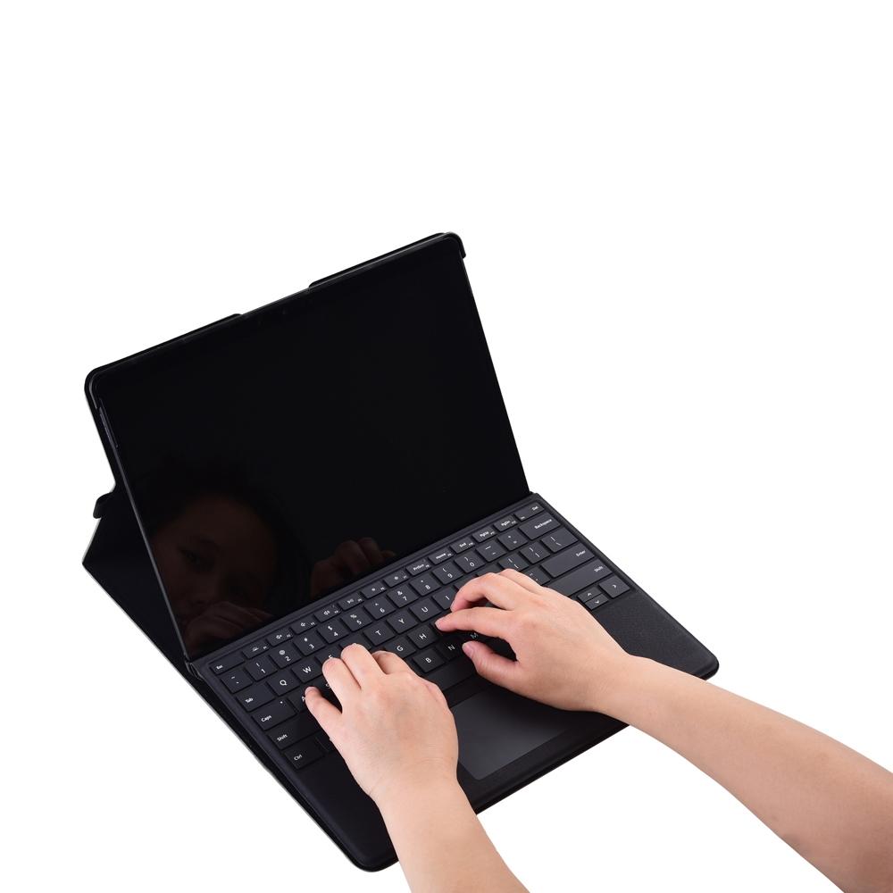 Black Leather Tablet Case For Microsoft Surface Pro X With Power Bag - 13 Inch