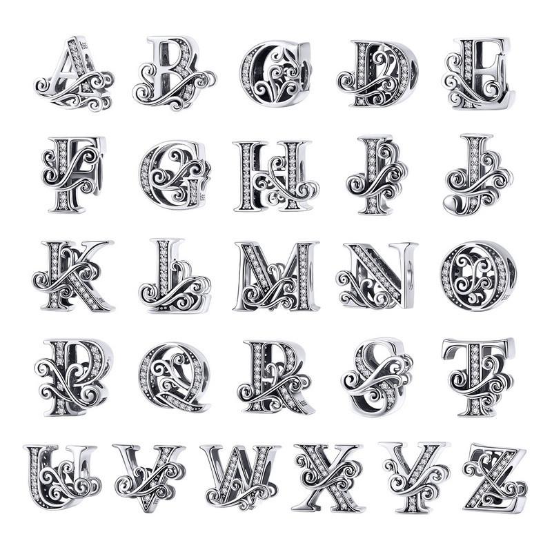 Diy Bracelet Beaded Accessories With Zircon Beads 26 Letters Style - P