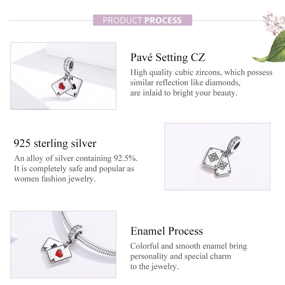 925 Sterling Silver Red Heart Pendant For Diy Bracelet Or Necklace