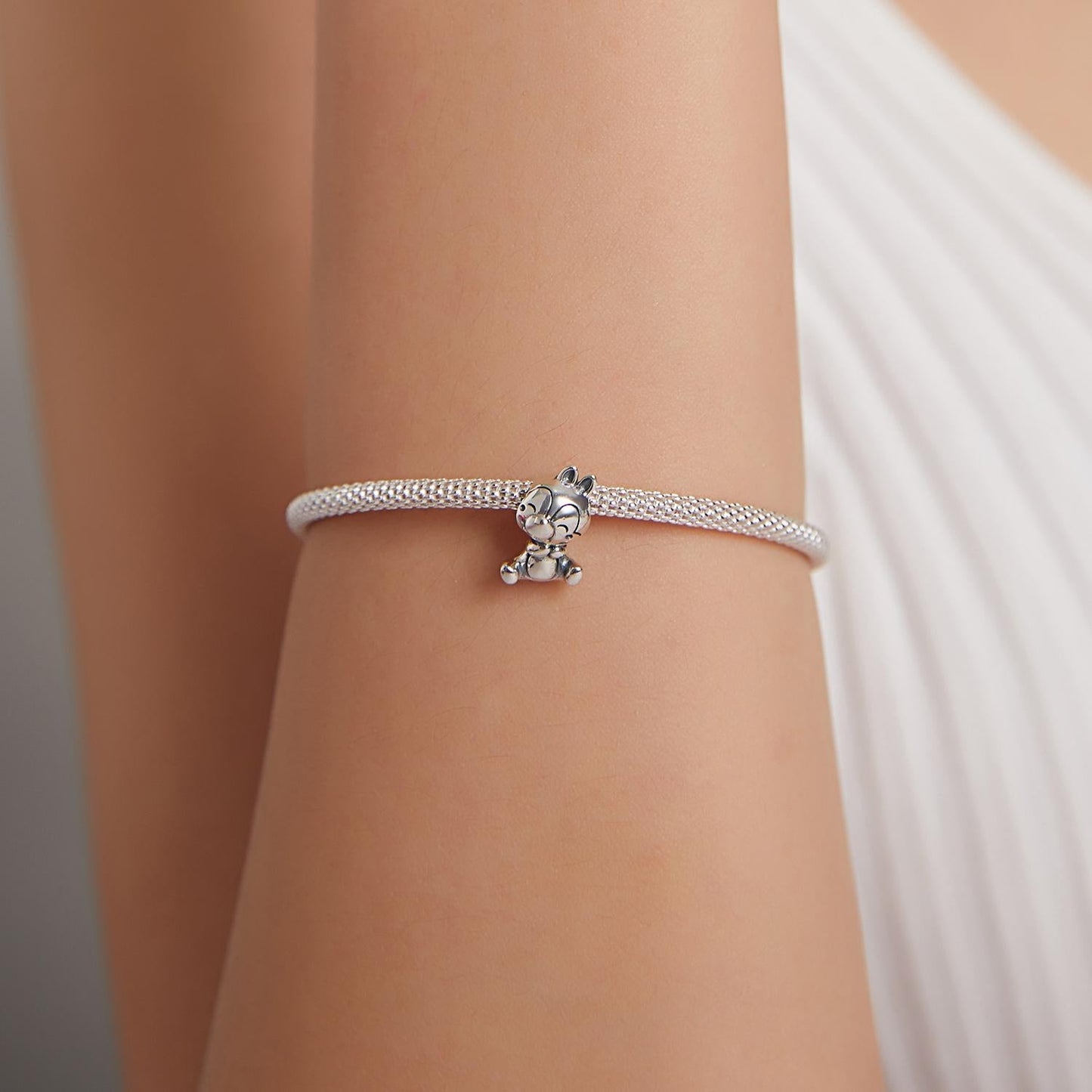 925 Sterling Silver Squirrel Charm For Diy Bracelets & Necklaces