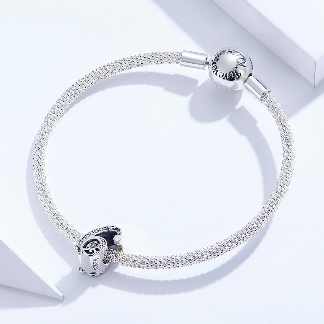 925 Sterling Silver Relief Number Series 0 9 Beads For Diy Bracelets And Necklaces Style - 6