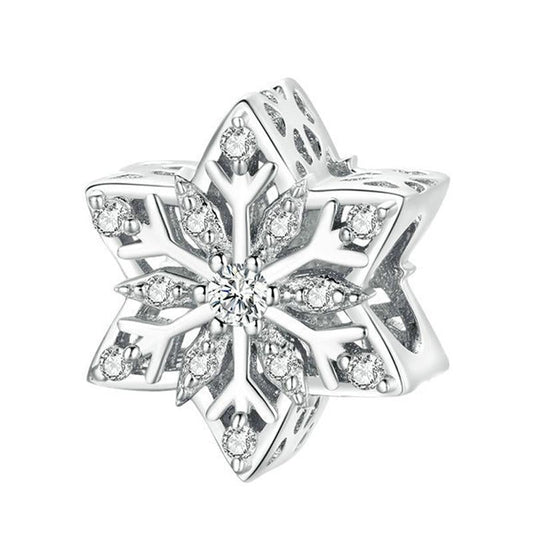 925 Sterling Silver Winter Snowflake Diy Bracelet Bead