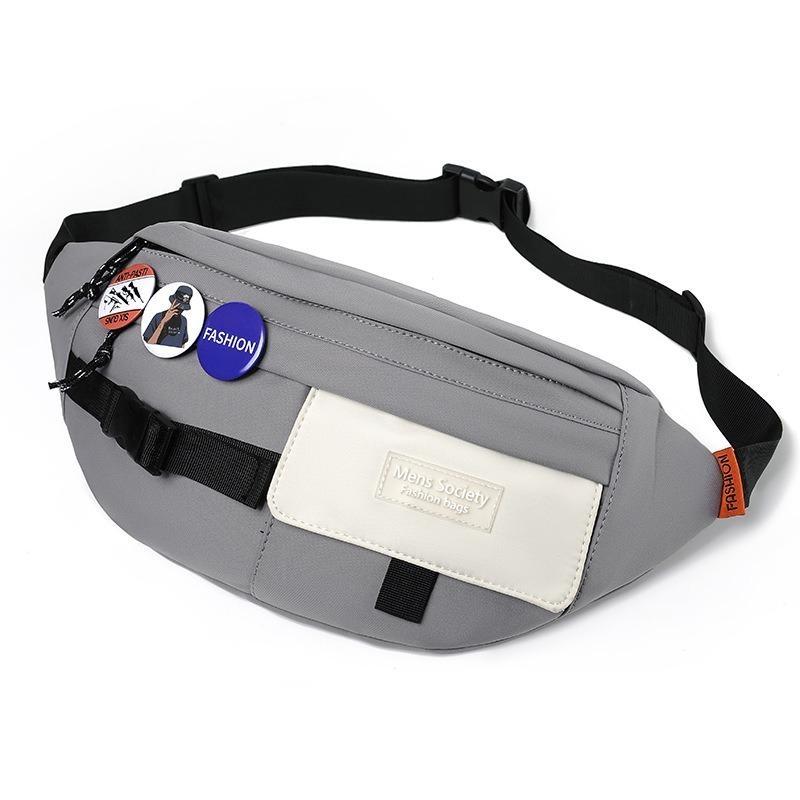 Chest Shoulder Messenger Bag Badge - White + Badge