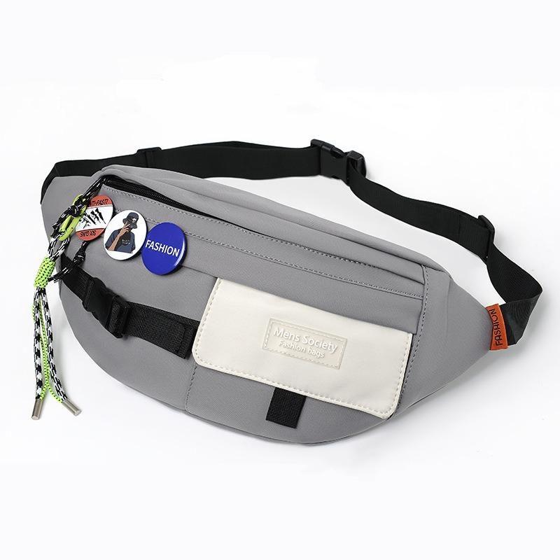 Chest Shoulder Messenger Bag Badge - White + Badge