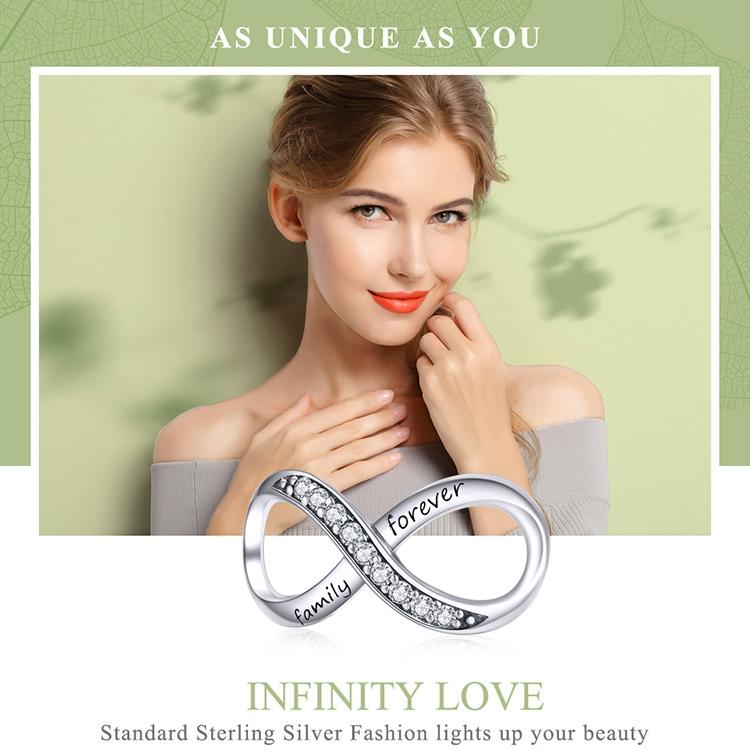 925 Sterling Silver Forever Family Infinity Bracelet