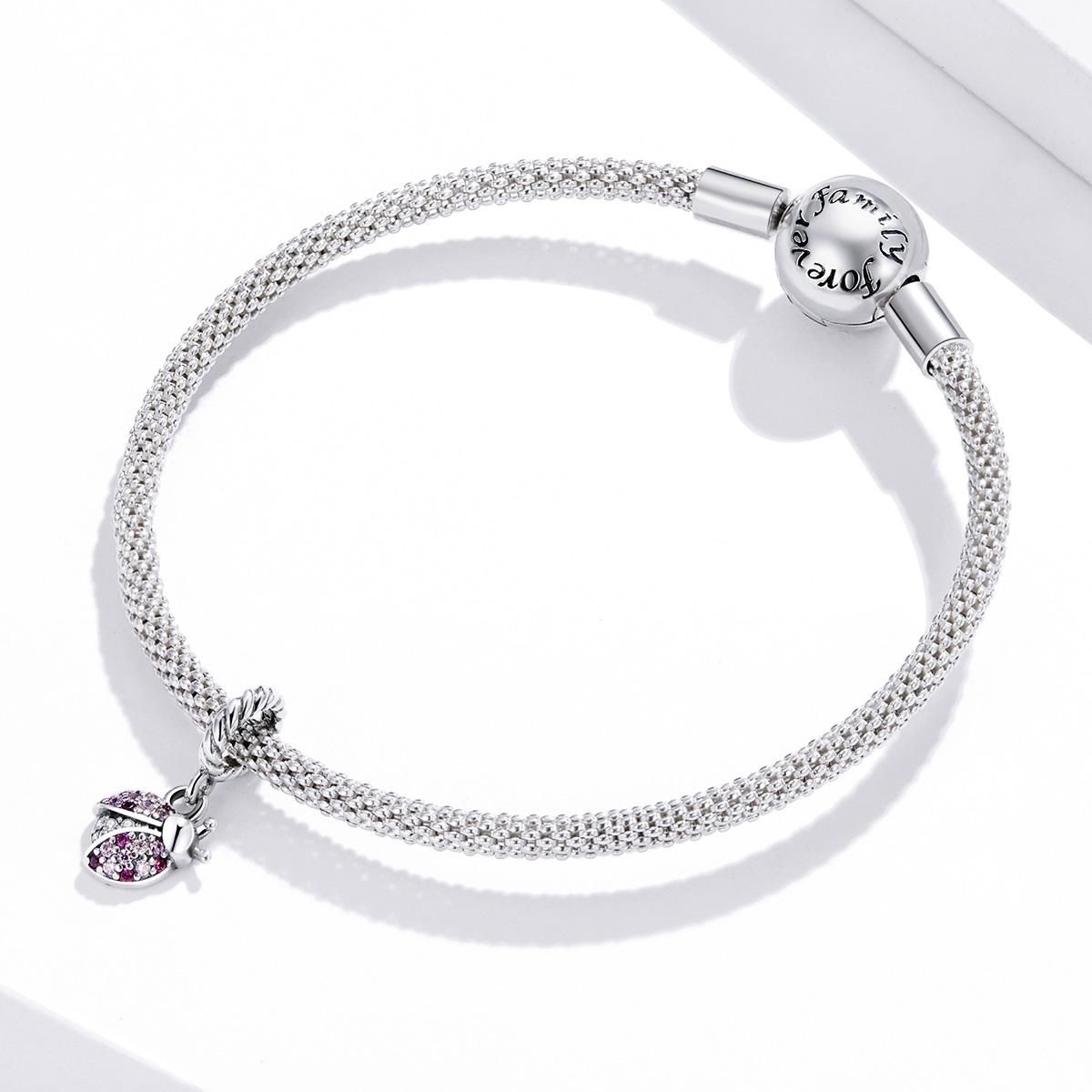 925 Sterling Silver Ladybug Pendant For Bracelets & Necklaces