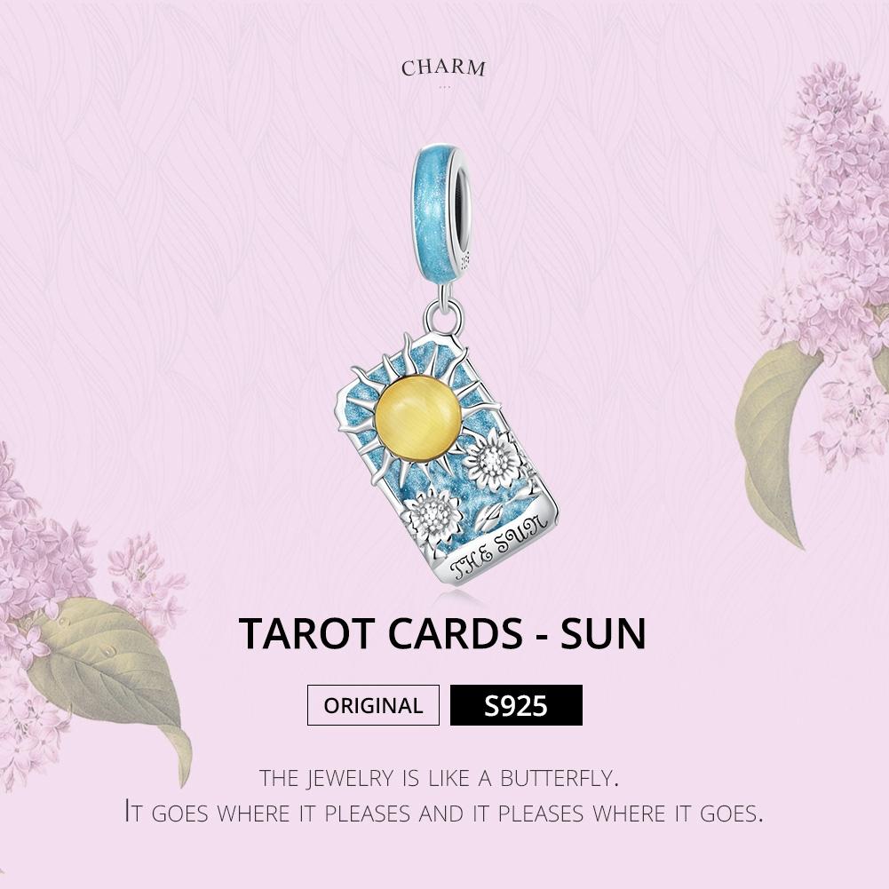 925 Sterling Silver Sun Tarot Pendant For Diy Bracelets & Necklaces