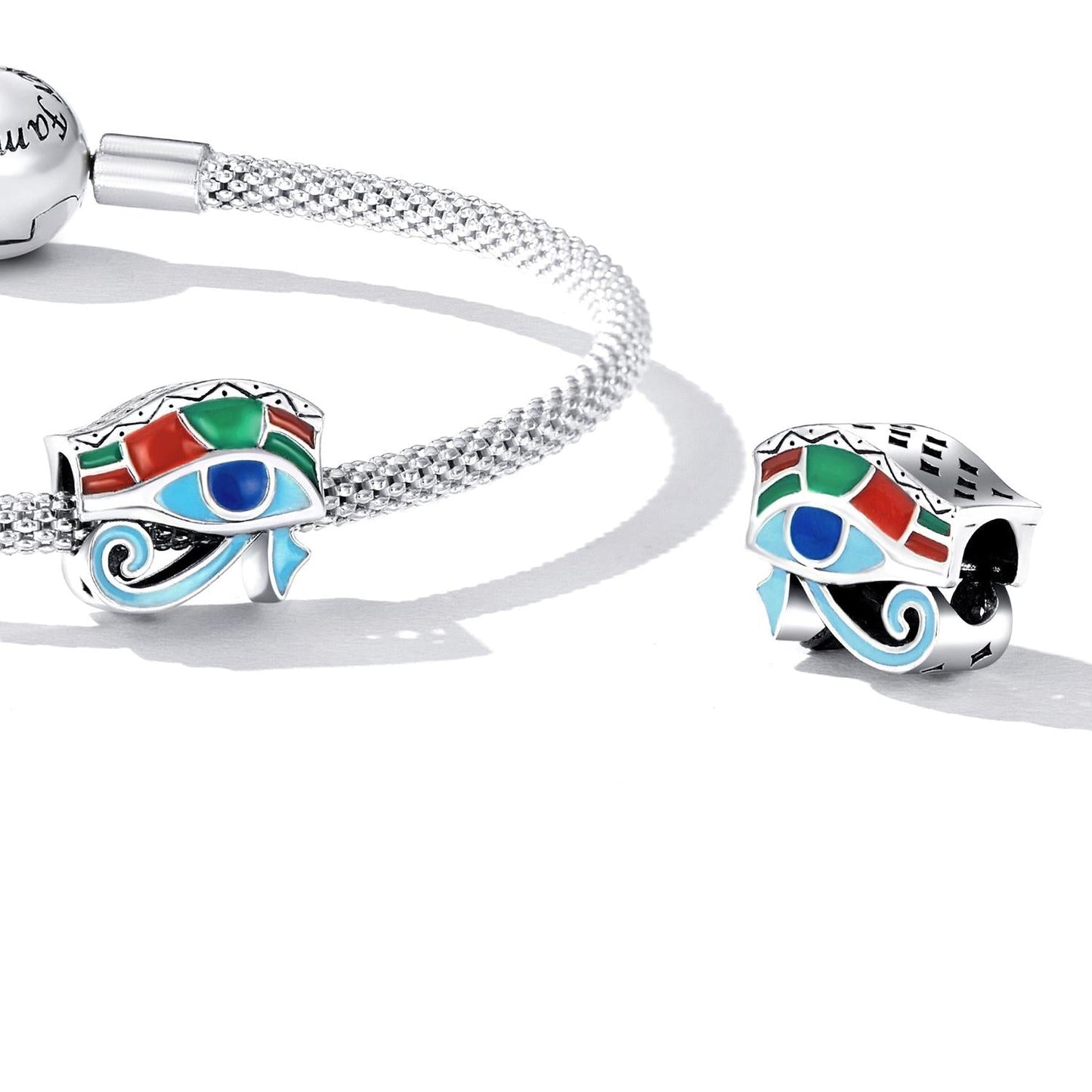 925 Sterling Silver Eye Of Horus Bracelet / Necklace Beads