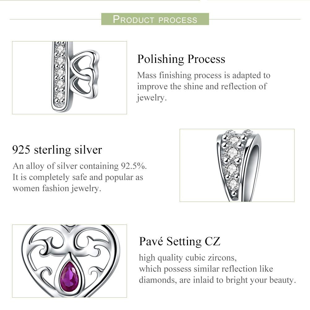 925 Sterling Silver Key Pendant For Happiness Charm
