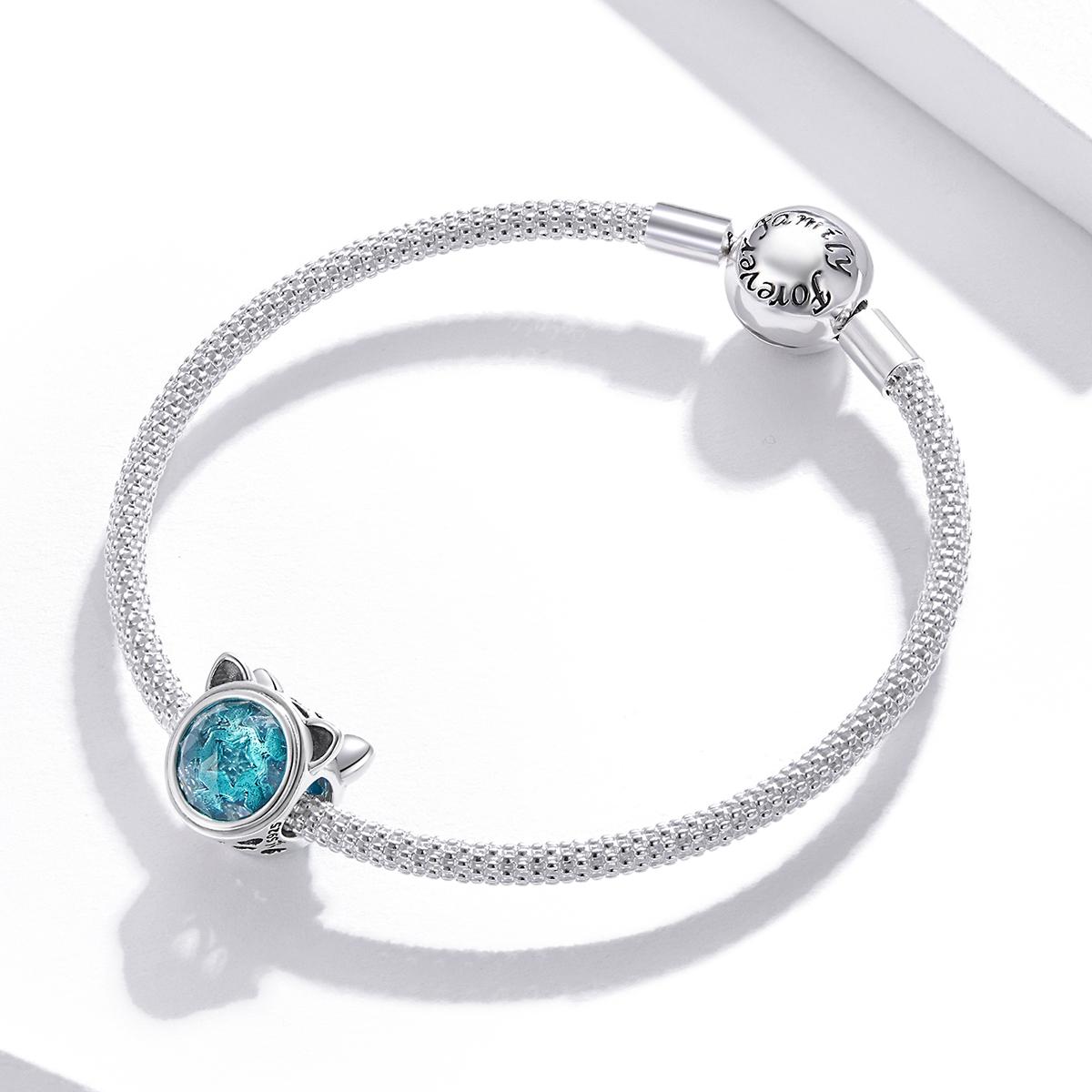 925 Sterling Silver Cat Ear Bead Bracelet / Necklace Accessory