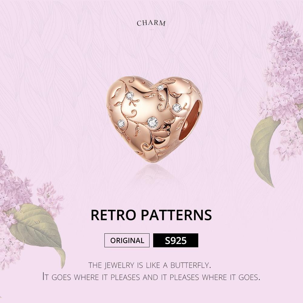 925 Sterling Silver Retro Rose Gold Beaded Bracelet Accessory