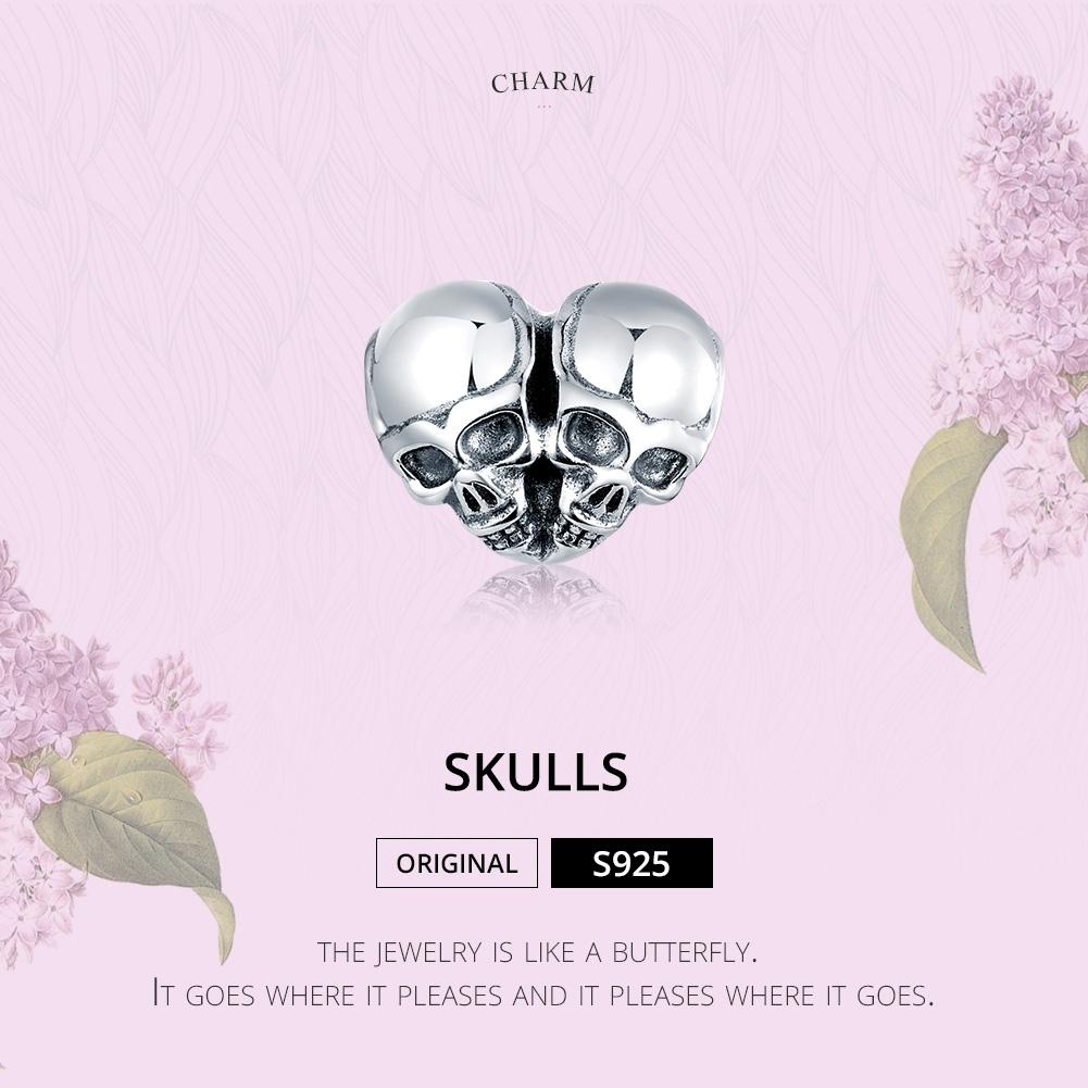 925 Sterling Silver Skull Beads For Diy Bracelets & Necklaces