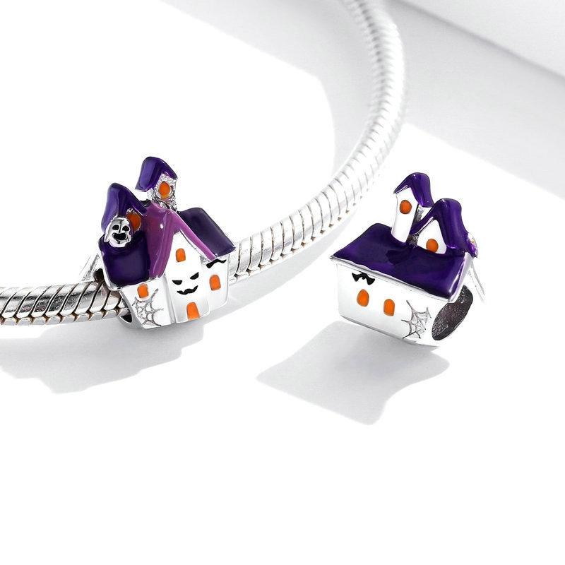 925 Sterling Silver Diy Purple Ghost House Beaded Accessories