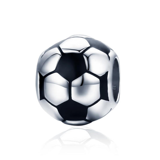 925 Sterling Silver Football Love Pendant Beads