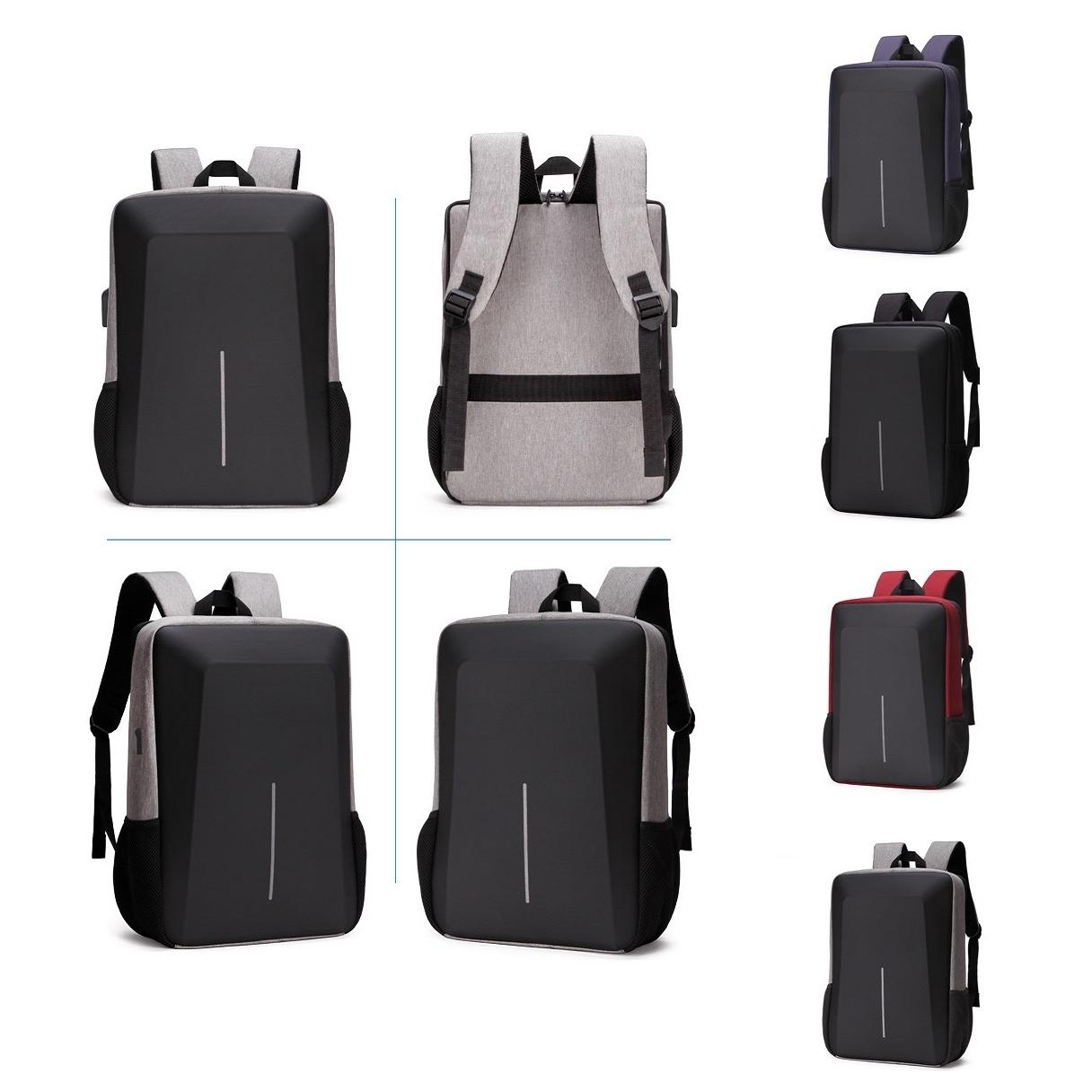 Hard Shell Backpack Alloy Frame Anti-theft Computer Bag for Men Black
