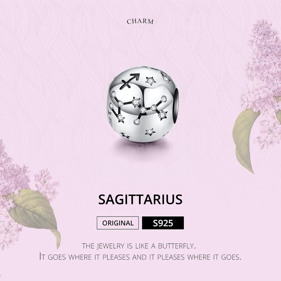 925 Sterling Silver Zodiac Beaded Bracelet Style - Sagittarius
