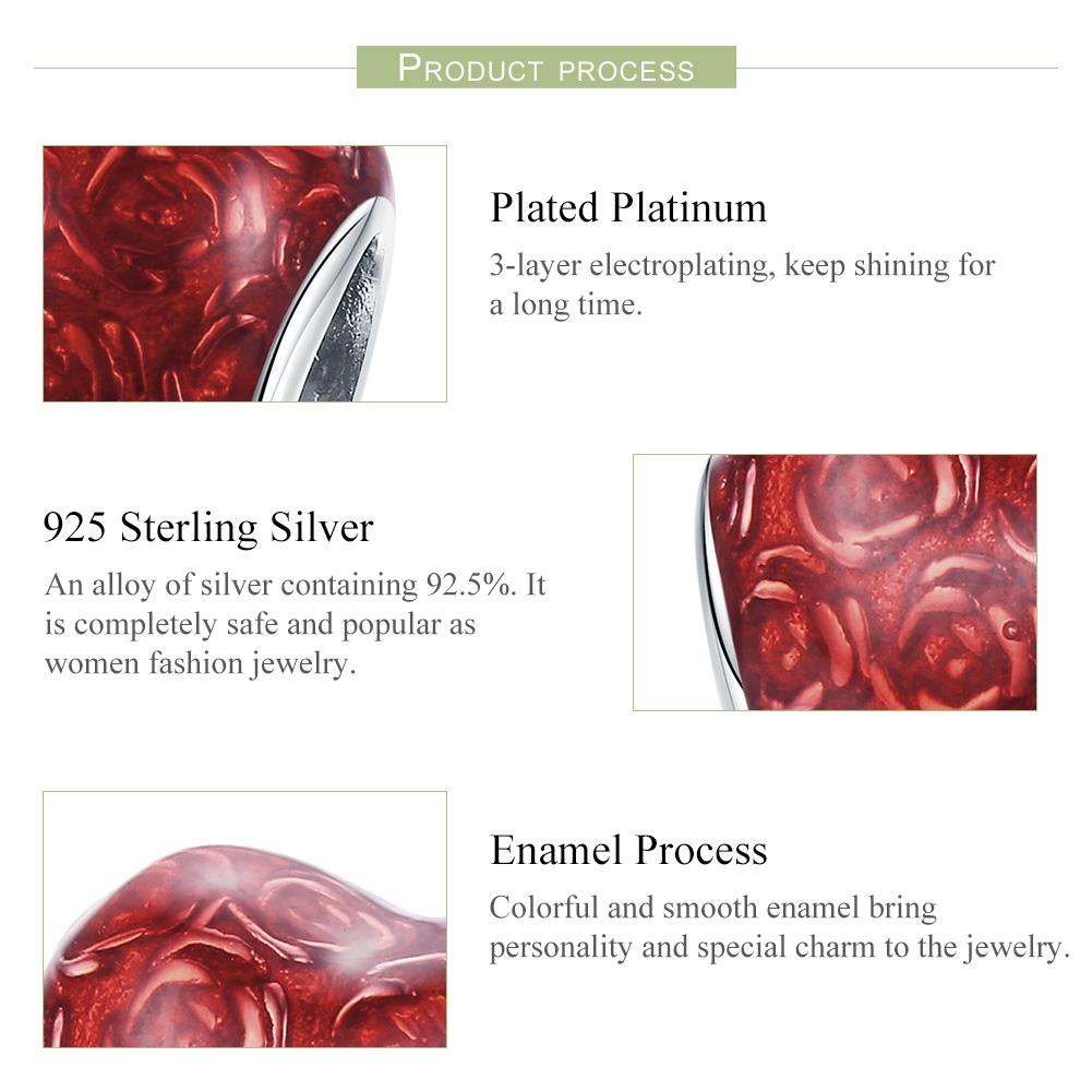 925 Sterling Silver Red Love Diy Bracelet Necklace Beads